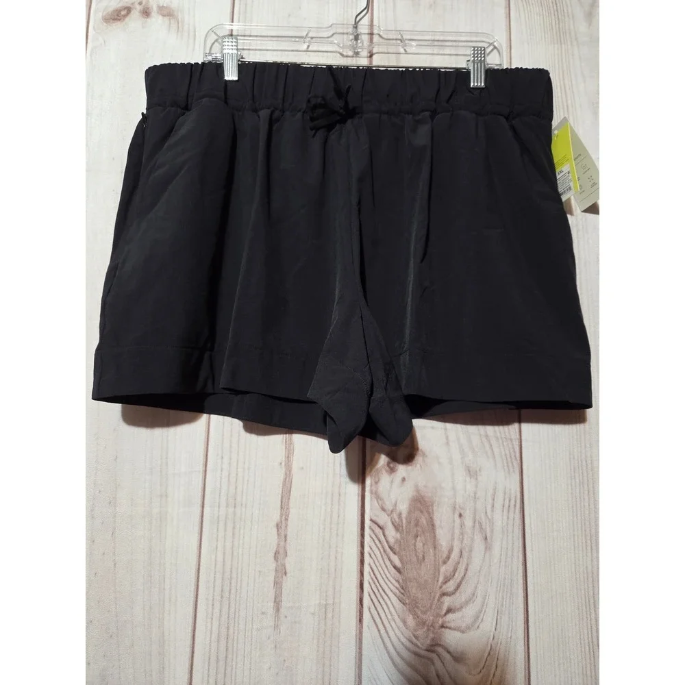 All in Motion Women High Rise Wide Leg Short Black XXL UPF 50+ Moisture Wicking